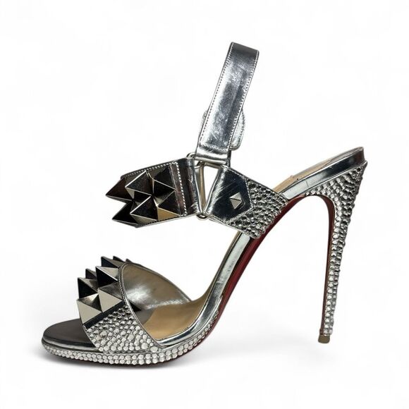 Christian Louboutin Miziggoo Strass Studded Sandal Heels 37 - Picture 4 of 16